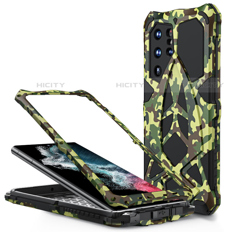 Funda Lujo Marco de Aluminio Carcasa 360 Grados M02 para Samsung Galaxy S21 Ultra 5G