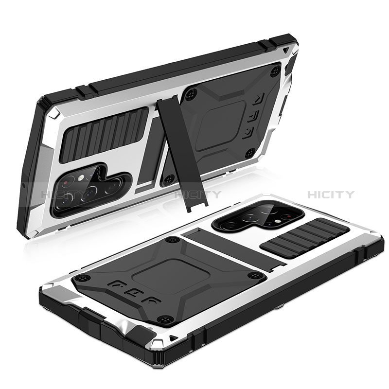 Funda Lujo Marco de Aluminio Carcasa 360 Grados M05 para Samsung Galaxy S24  Ultra 5G Negro