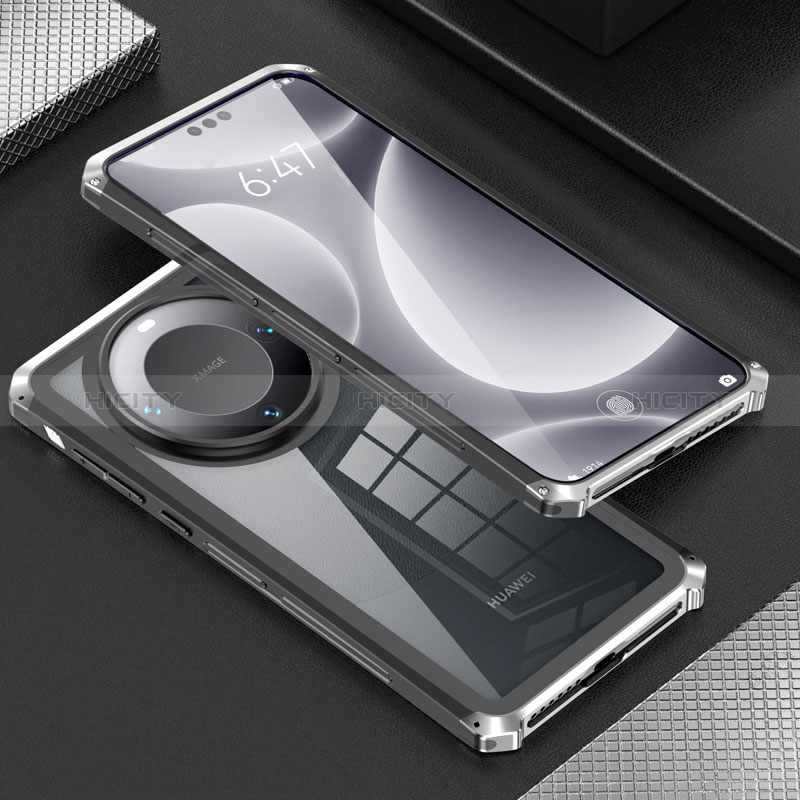 Funda Lujo Marco de Aluminio Carcasa 360 Grados P01 para Huawei Mate 60