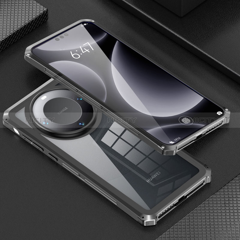Funda Lujo Marco de Aluminio Carcasa 360 Grados P01 para Huawei Mate 60 Pro+ Plus