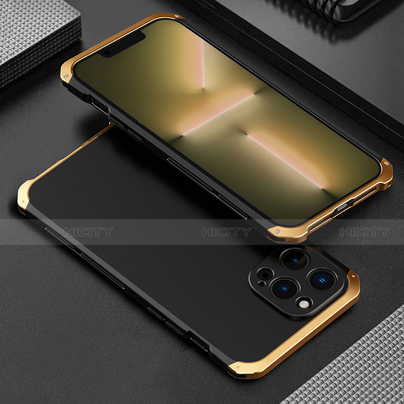 Funda Lujo Marco de Aluminio Carcasa 360 Grados para Apple iPhone 13 Pro Max