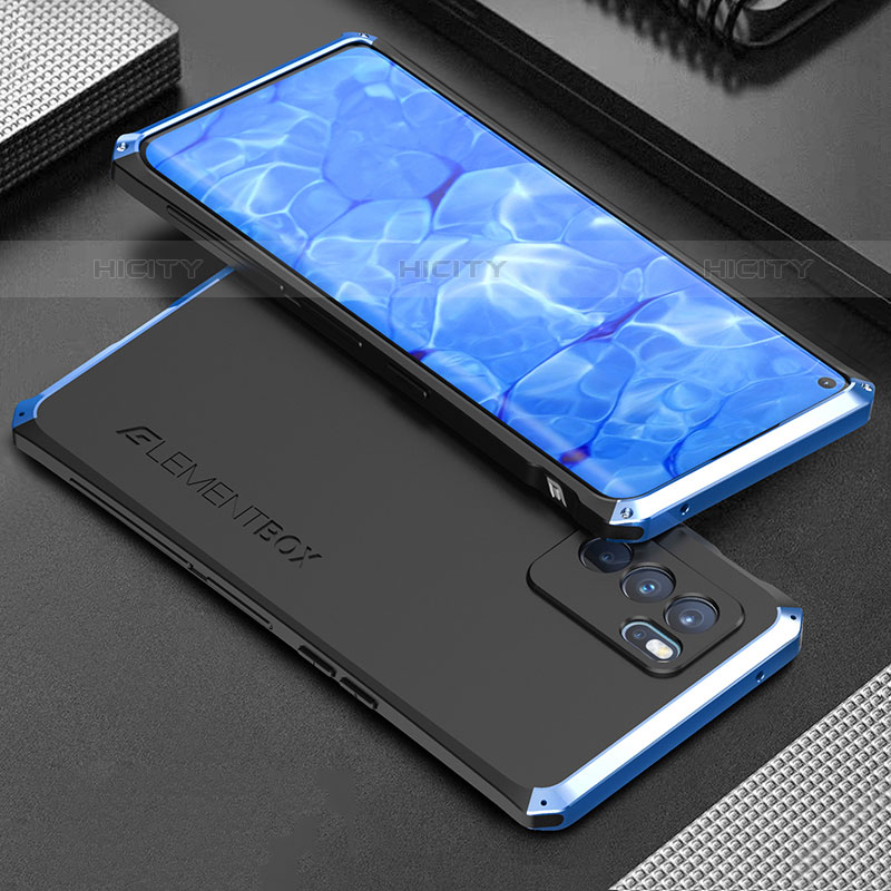 Funda Lujo Marco de Aluminio Carcasa 360 Grados para Oppo Reno6 Pro 5G India