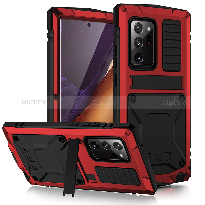 Funda Lujo Marco de Aluminio Carcasa 360 Grados RJ2 para Samsung Galaxy Note 20 Ultra 5G Rojo