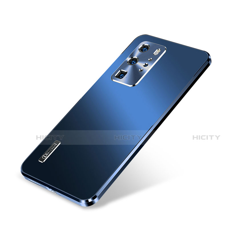 Funda Lujo Marco de Aluminio Carcasa A01 para Huawei P40 Pro Azul