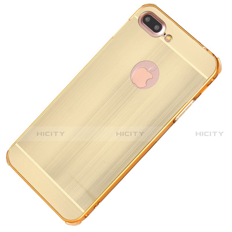 Funda Lujo Marco de Aluminio Carcasa M01 para Apple iPhone 8 Plus Oro