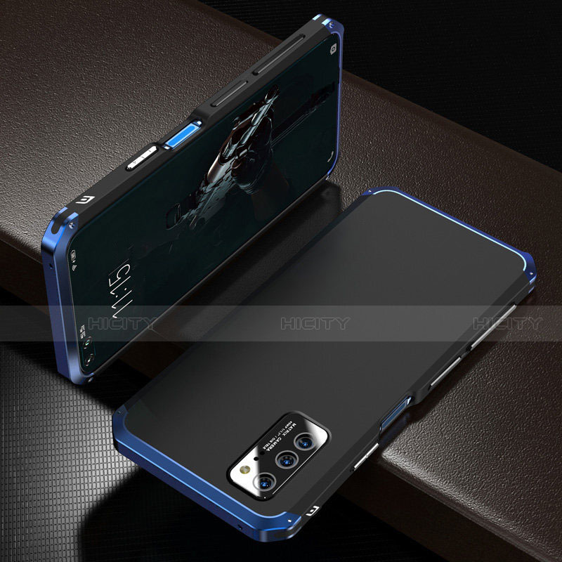 Funda Lujo Marco de Aluminio Carcasa M01 para Huawei Honor View 30 5G Azul y Negro