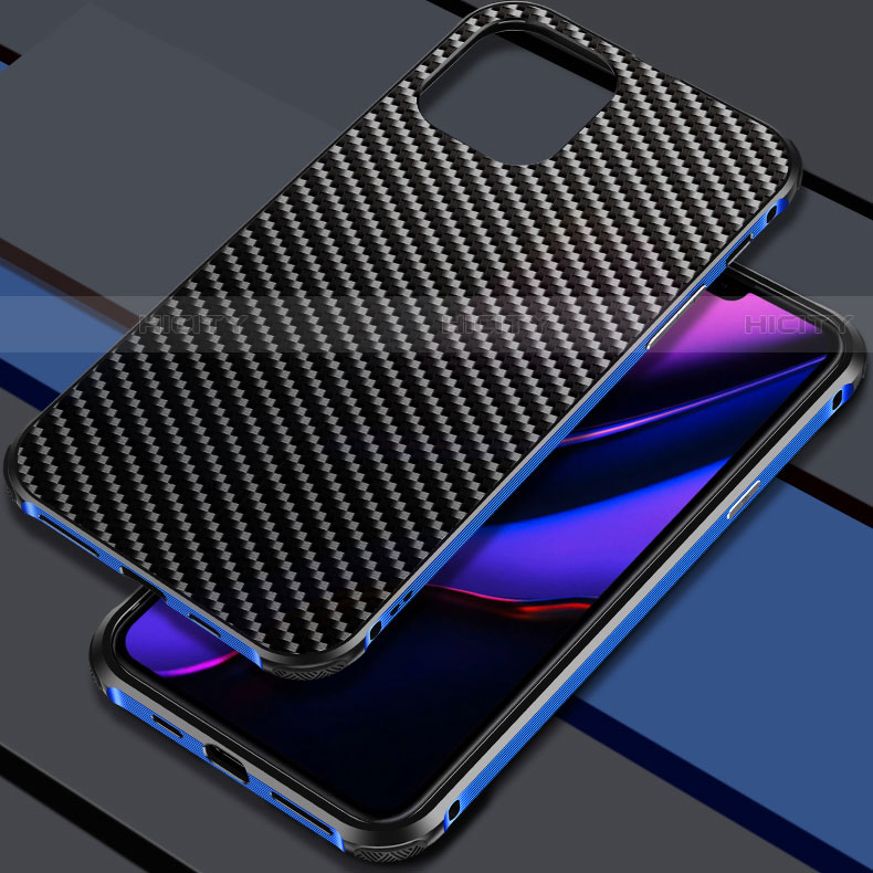 Funda Lujo Marco de Aluminio Carcasa M02 para Apple iPhone 11 Pro Max Azul