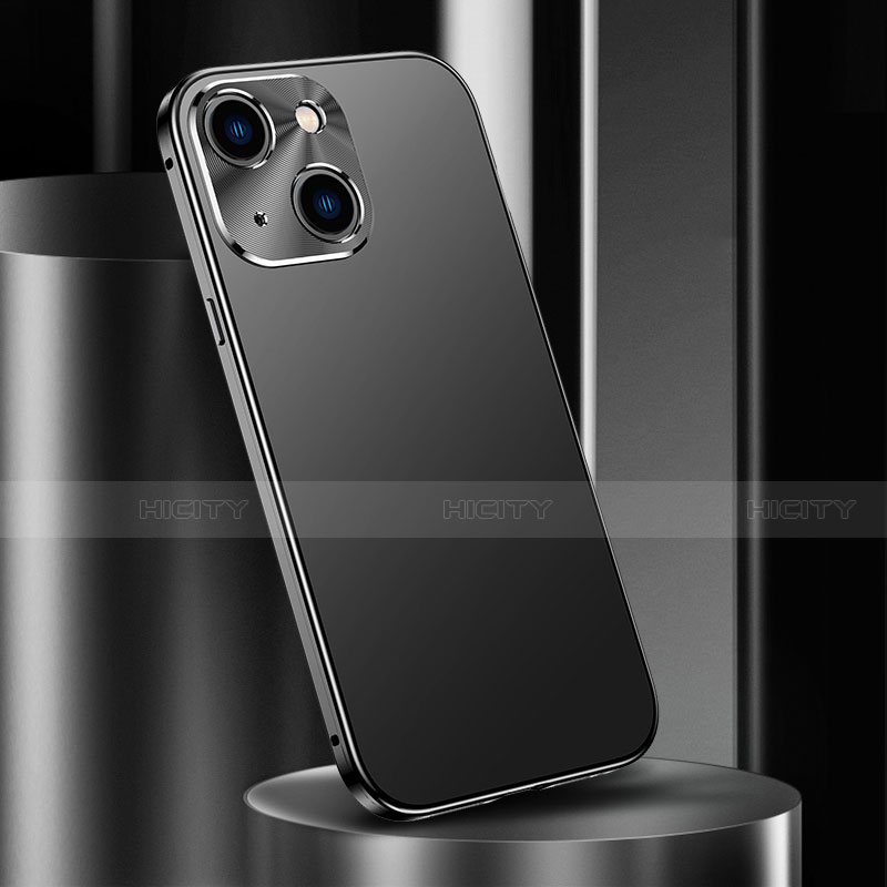 Funda Lujo Marco de Aluminio Carcasa M02 para Apple iPhone 14 Negro