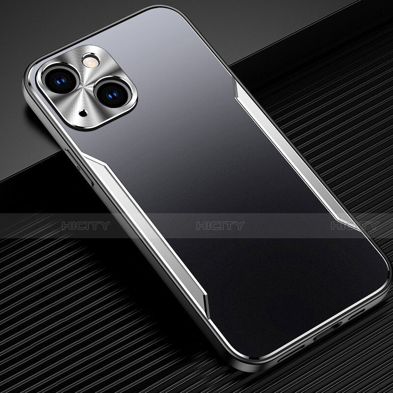 Funda Lujo Marco de Aluminio Carcasa M05 para Apple iPhone 13 Mini Plata