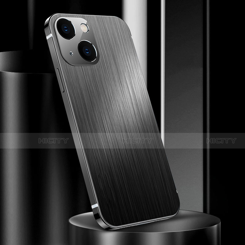 Funda Lujo Marco de Aluminio Carcasa para Apple iPhone 13 Negro