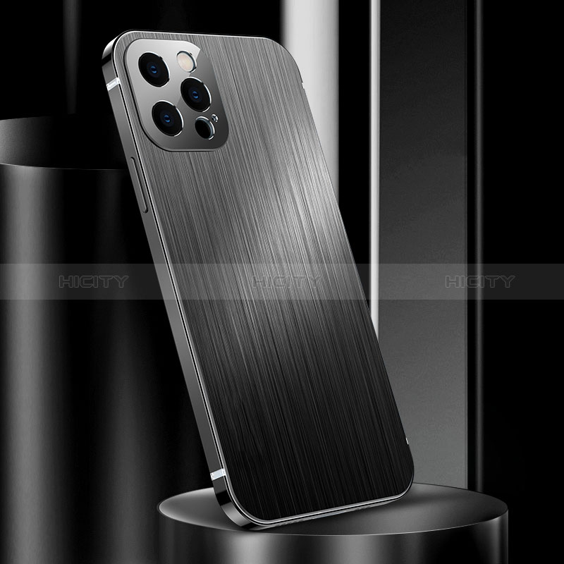Funda Lujo Marco de Aluminio Carcasa para Apple iPhone 14 Pro Max Negro