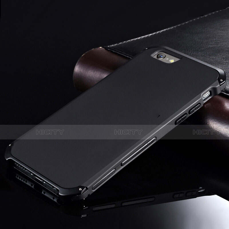 Funda Lujo Marco de Aluminio Carcasa para Apple iPhone 6 Negro