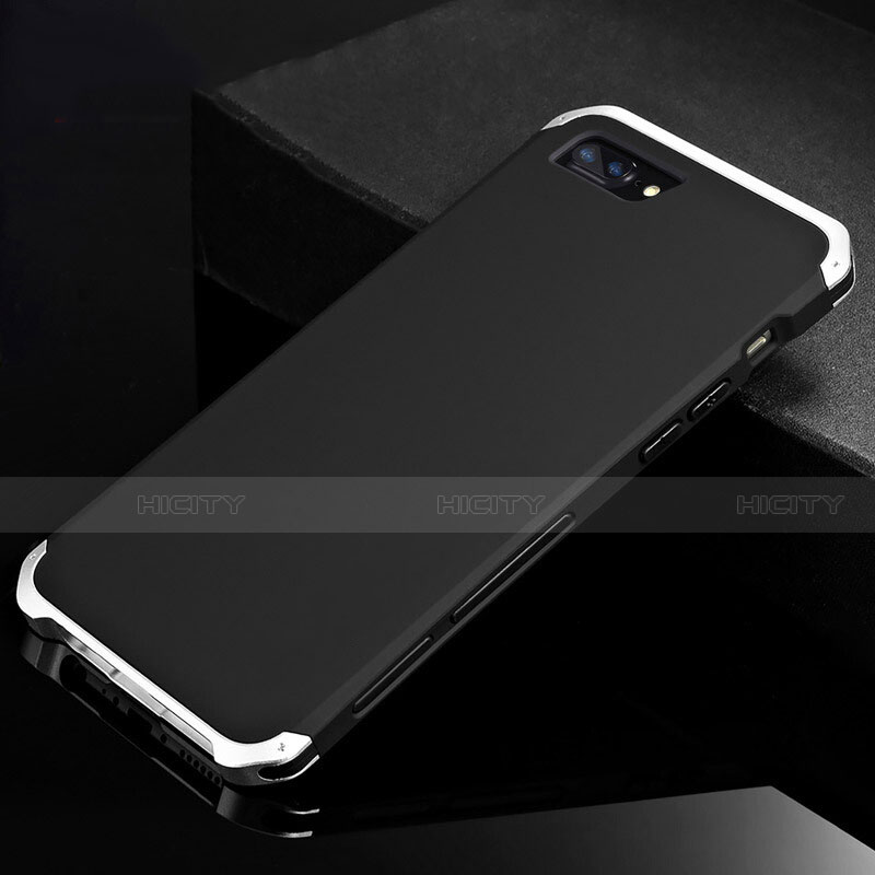 Funda Lujo Marco de Aluminio Carcasa para Apple iPhone 8 Plus Plata y Negro