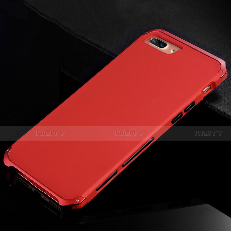Funda Lujo Marco de Aluminio Carcasa para Apple iPhone 8 Plus Rojo