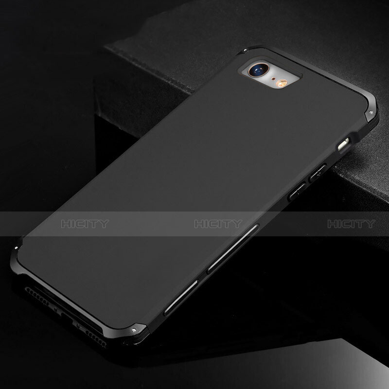 Funda Lujo Marco de Aluminio Carcasa para Apple iPhone SE (2020) Negro
