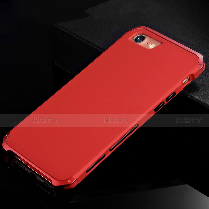 Funda Lujo Marco de Aluminio Carcasa para Apple iPhone SE (2020) Rojo
