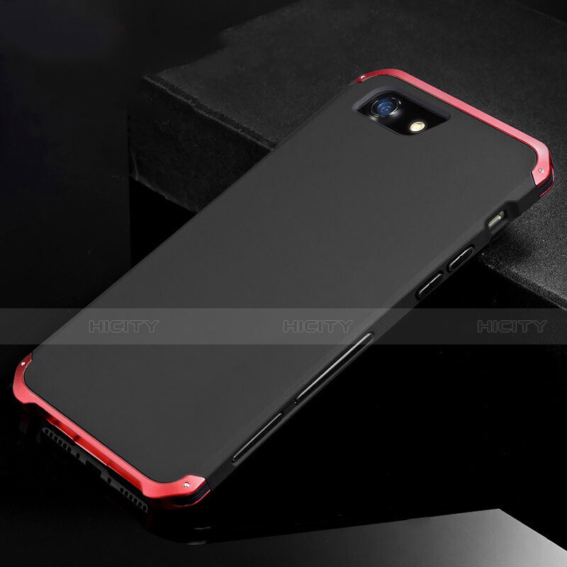 Funda Lujo Marco de Aluminio Carcasa para Apple iPhone SE (2020) Rojo y Negro