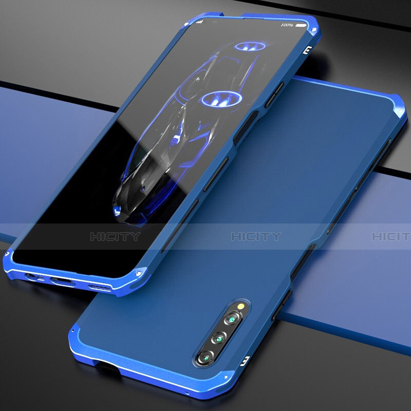 Funda Lujo Marco de Aluminio Carcasa para Huawei Honor 9X Pro Azul