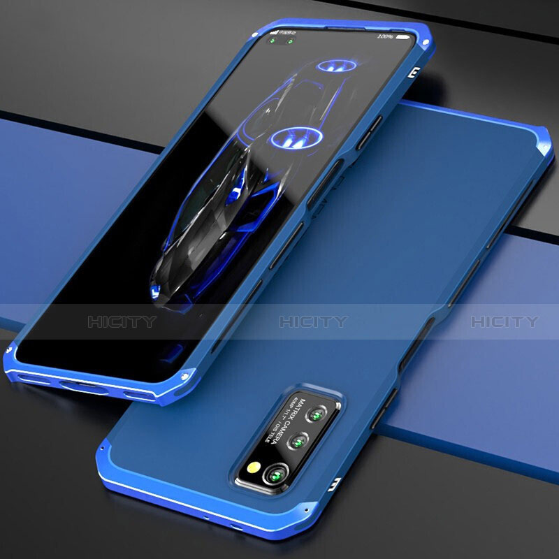 Funda Lujo Marco de Aluminio Carcasa para Huawei Honor View 30 5G Azul