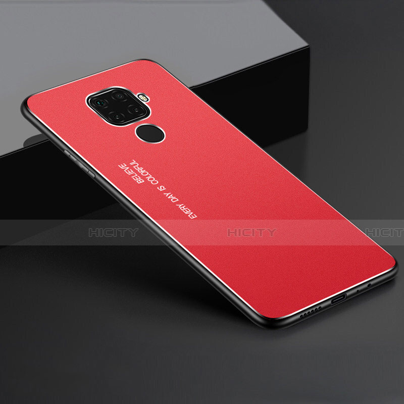 Funda Lujo Marco de Aluminio Carcasa para Huawei Mate 30 Lite Rojo