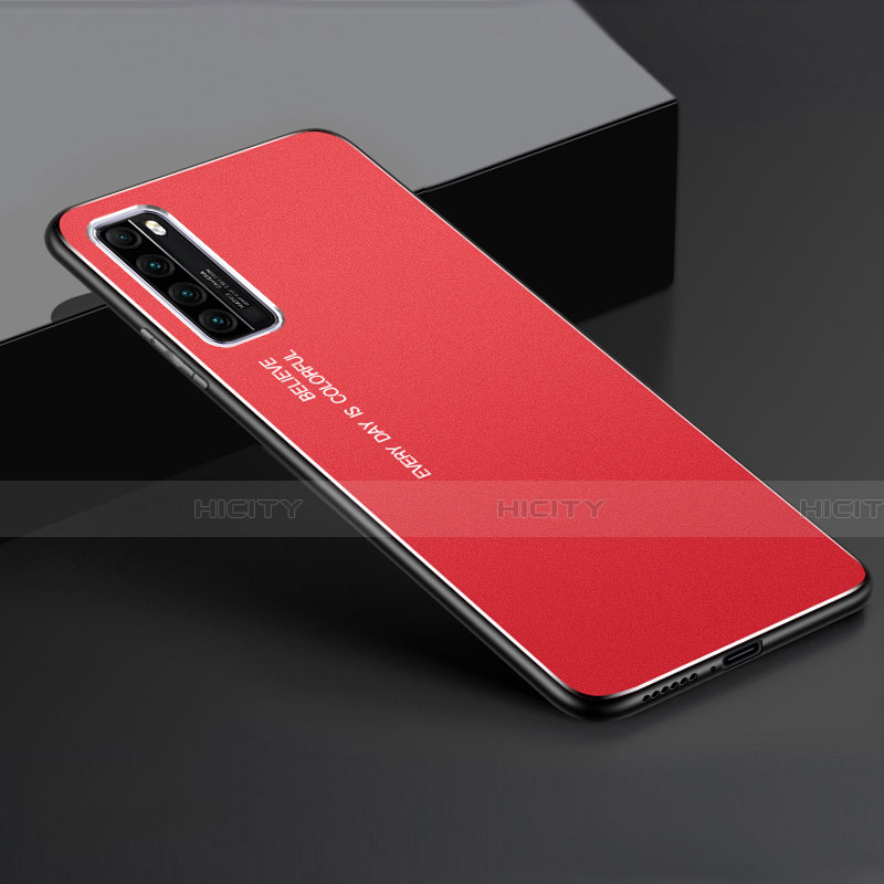 Funda Lujo Marco de Aluminio Carcasa para Huawei Nova 7 5G Rojo