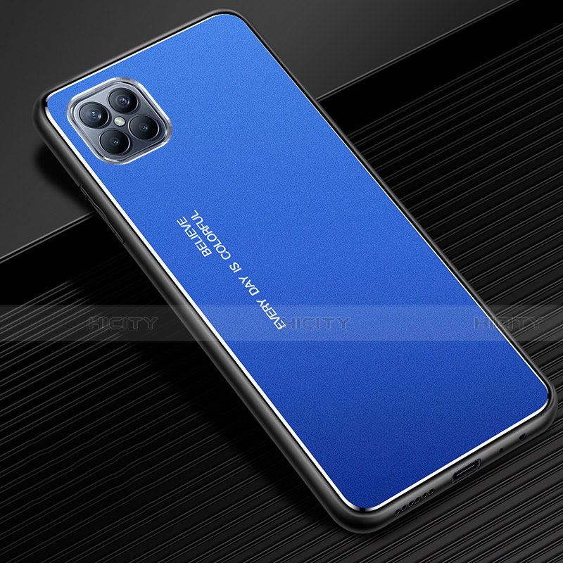 Funda Lujo Marco de Aluminio Carcasa para Huawei Nova 8 SE 5G Azul
