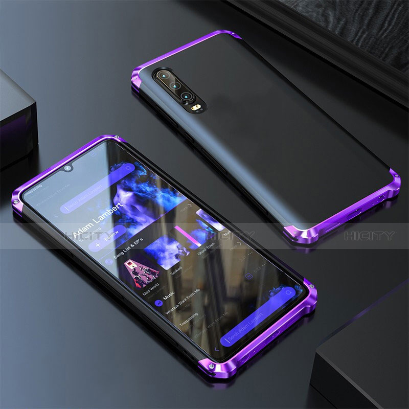 Funda Lujo Marco de Aluminio Carcasa para Huawei P20 Pro Morado