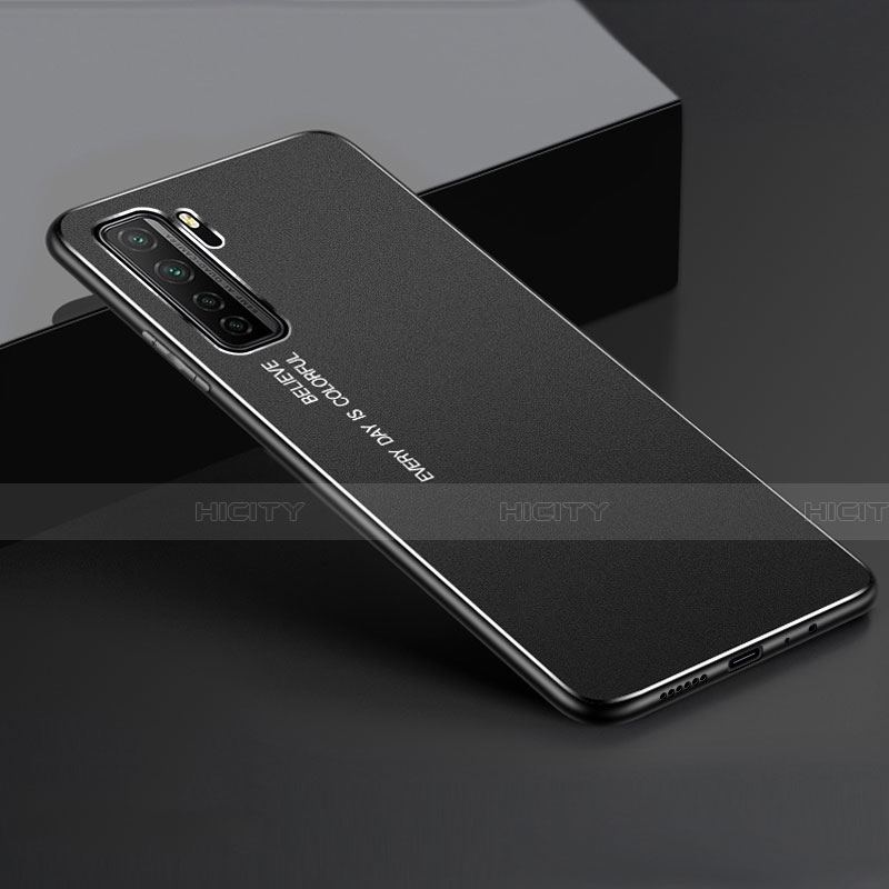 Funda Lujo Marco de Aluminio Carcasa para Huawei P40 Lite 5G Negro