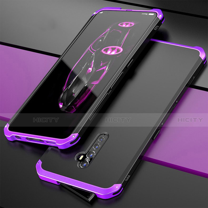 Funda Lujo Marco de Aluminio Carcasa para Oppo Reno2 Morado