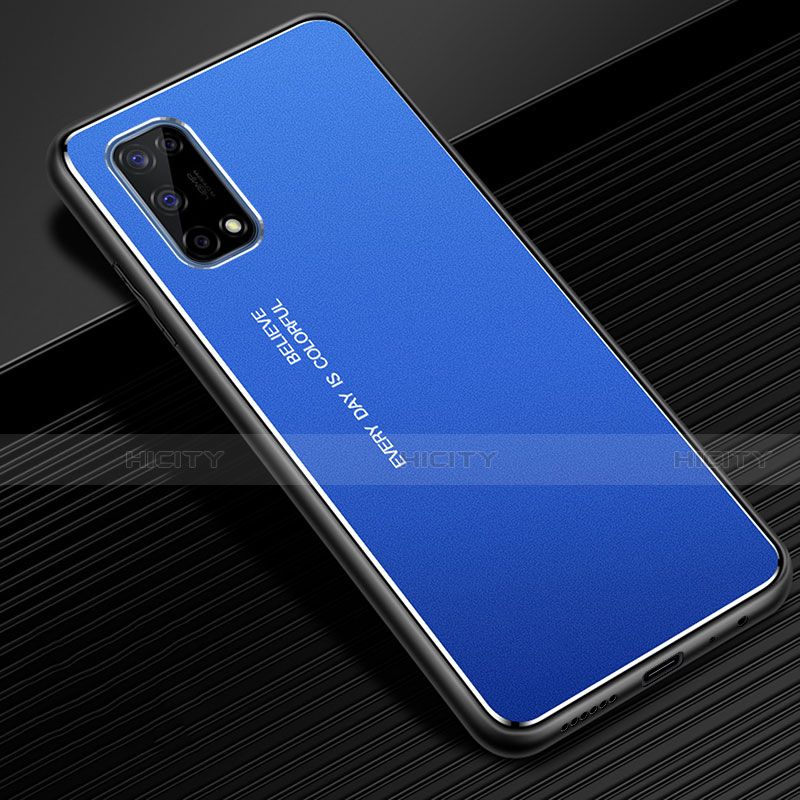 Funda Lujo Marco de Aluminio Carcasa para Realme Q2 Pro 5G Azul