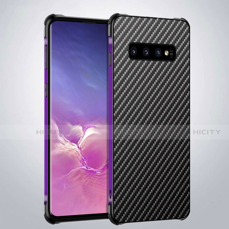 Funda Lujo Marco de Aluminio Carcasa para Samsung Galaxy S10 Morado