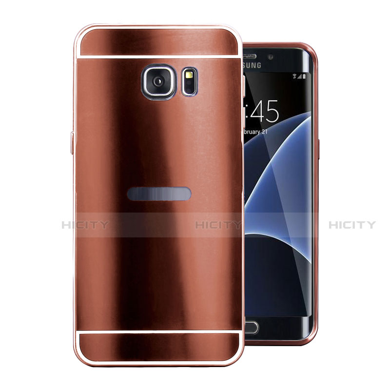 Funda Lujo Marco de Aluminio Carcasa para Samsung Galaxy S7 Edge G935F Marron