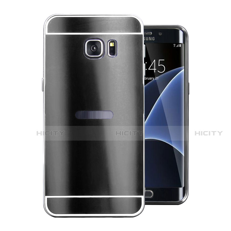 Funda Lujo Marco de Aluminio Carcasa para Samsung Galaxy S7 Edge G935F Negro