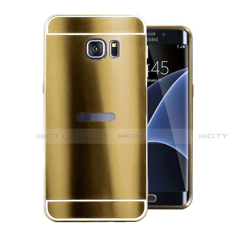 Funda Lujo Marco de Aluminio Carcasa para Samsung Galaxy S7 Edge G935F Oro