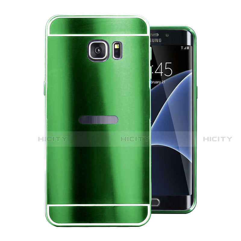 Funda Lujo Marco de Aluminio Carcasa para Samsung Galaxy S7 Edge G935F Verde