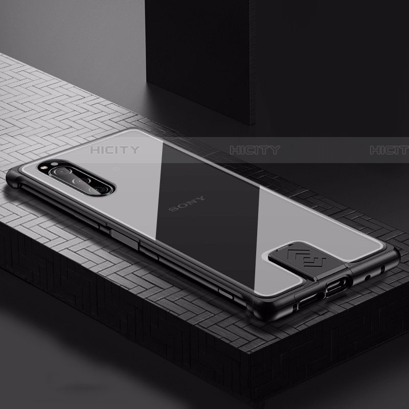 Funda Lujo Marco de Aluminio Carcasa para Sony Xperia 5 Negro