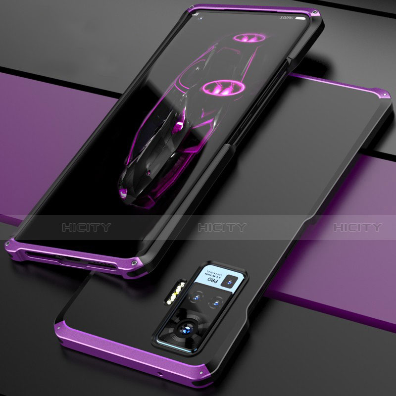 Funda Lujo Marco de Aluminio Carcasa para Vivo X51 5G Morado