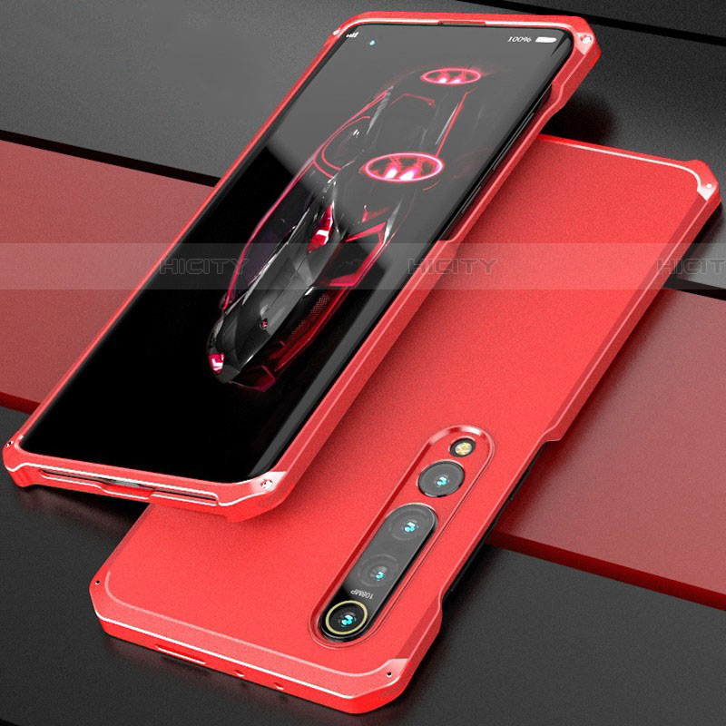 Funda Lujo Marco de Aluminio Carcasa para Xiaomi Mi 10 Pro Rojo