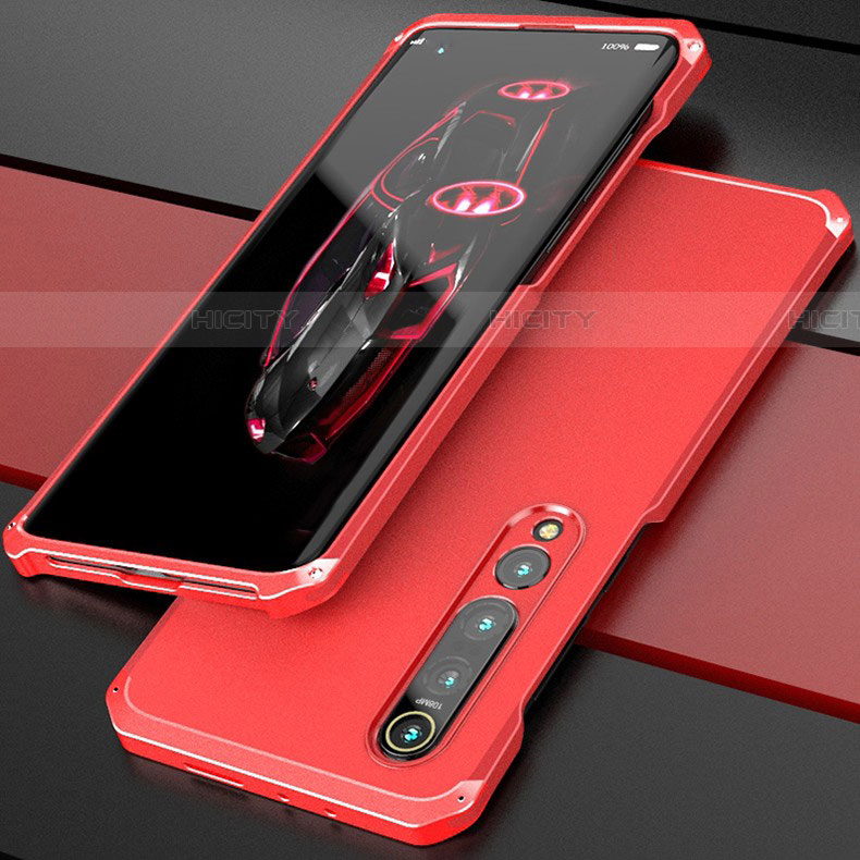 Funda Lujo Marco de Aluminio Carcasa para Xiaomi Mi 10 Rojo