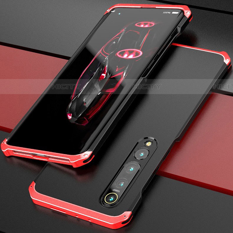 Funda Lujo Marco de Aluminio Carcasa para Xiaomi Mi 10 Rojo y Negro