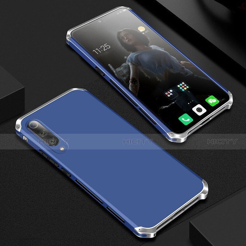 Funda Lujo Marco de Aluminio Carcasa para Xiaomi Mi 9 Lite Azul