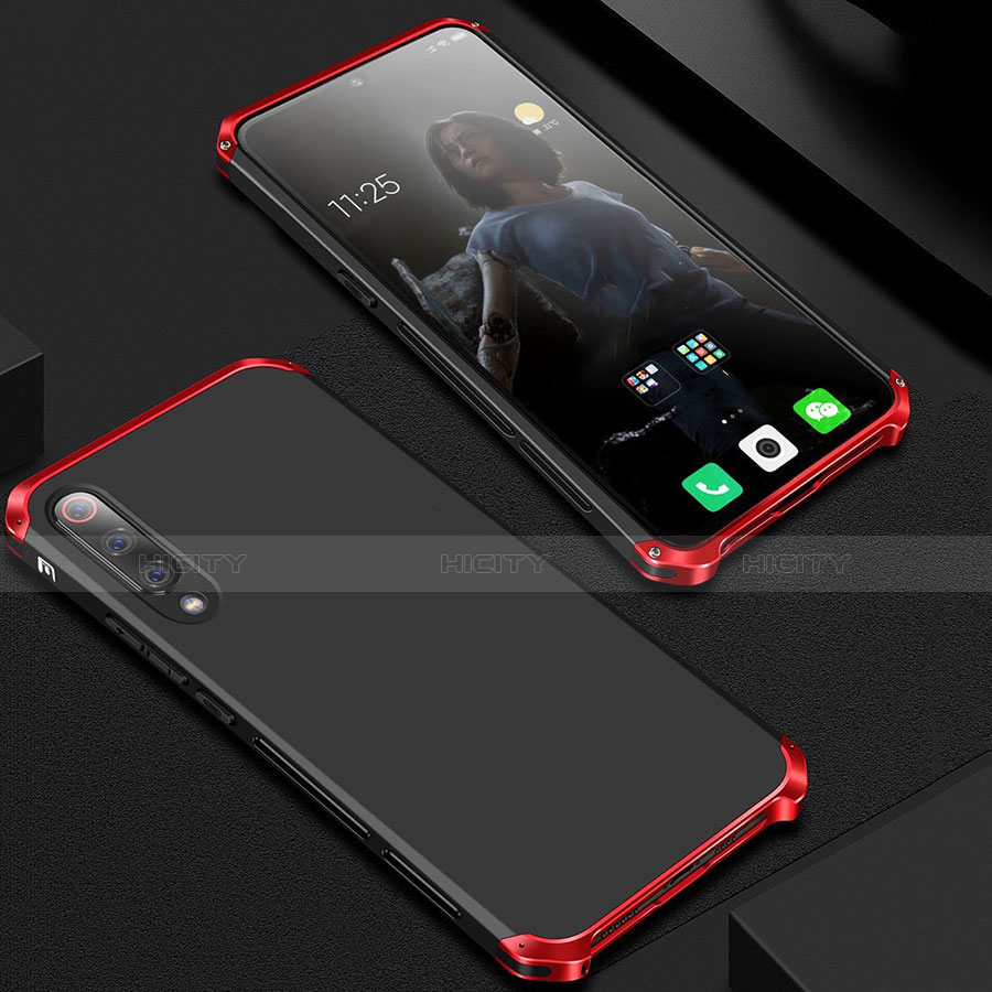 Funda Lujo Marco de Aluminio Carcasa para Xiaomi Mi 9 Pro 5G Rojo y Negro