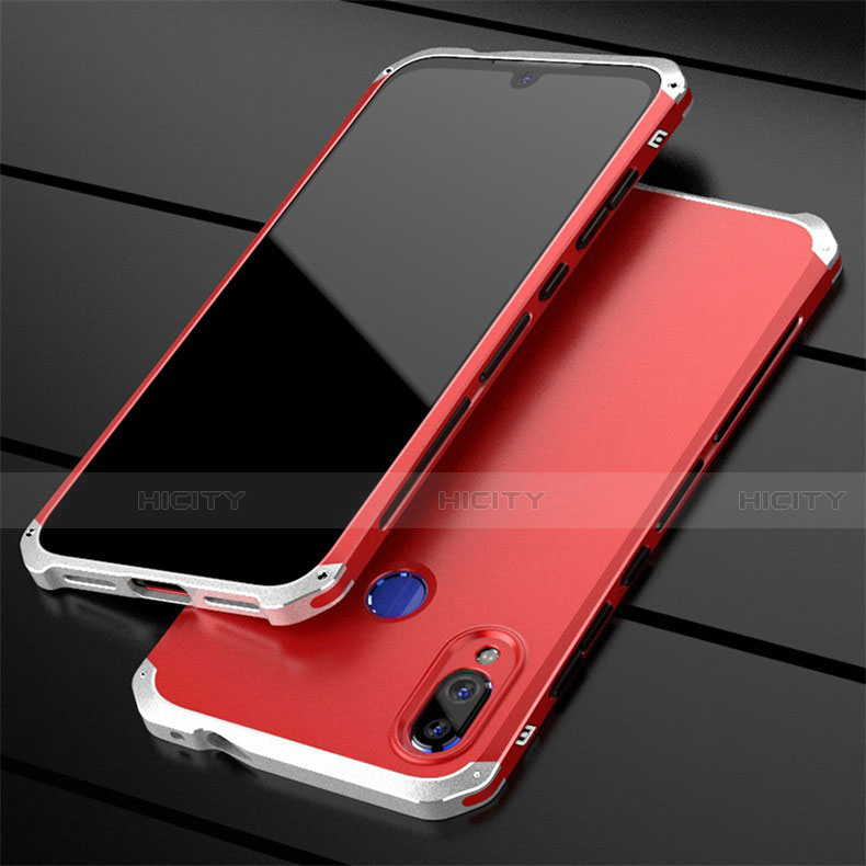 Funda Lujo Marco de Aluminio Carcasa para Xiaomi Redmi Note 7 Pro Rojo