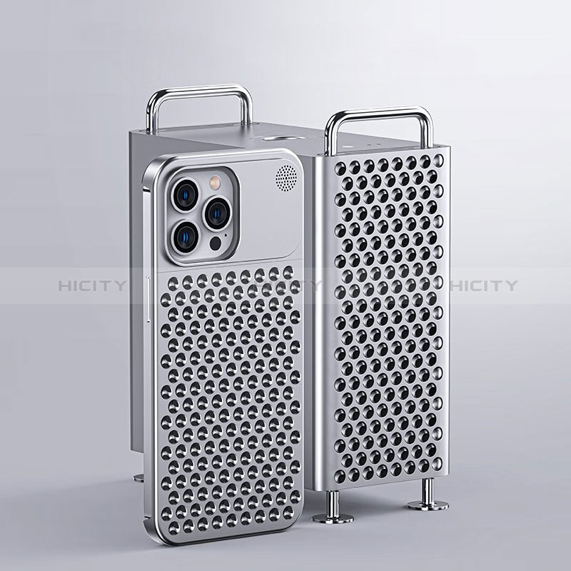 Funda Lujo Marco de Aluminio Carcasa QC1 para Apple iPhone 14 Pro