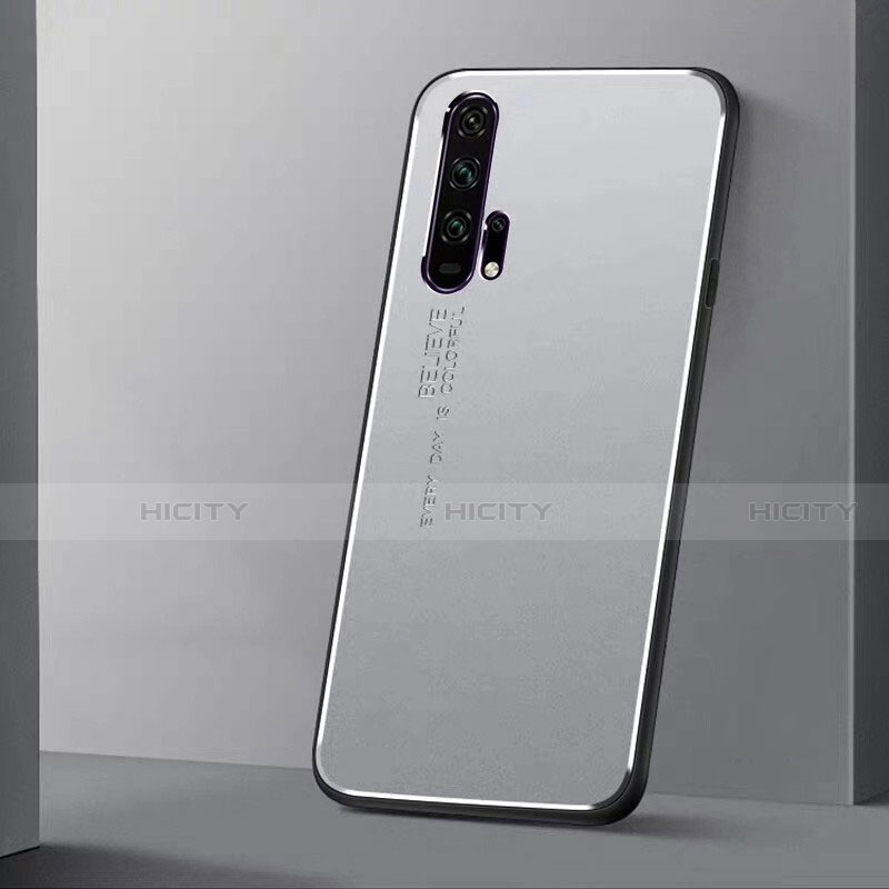 Funda Lujo Marco de Aluminio Carcasa T01 para Huawei Honor 20 Pro Plata