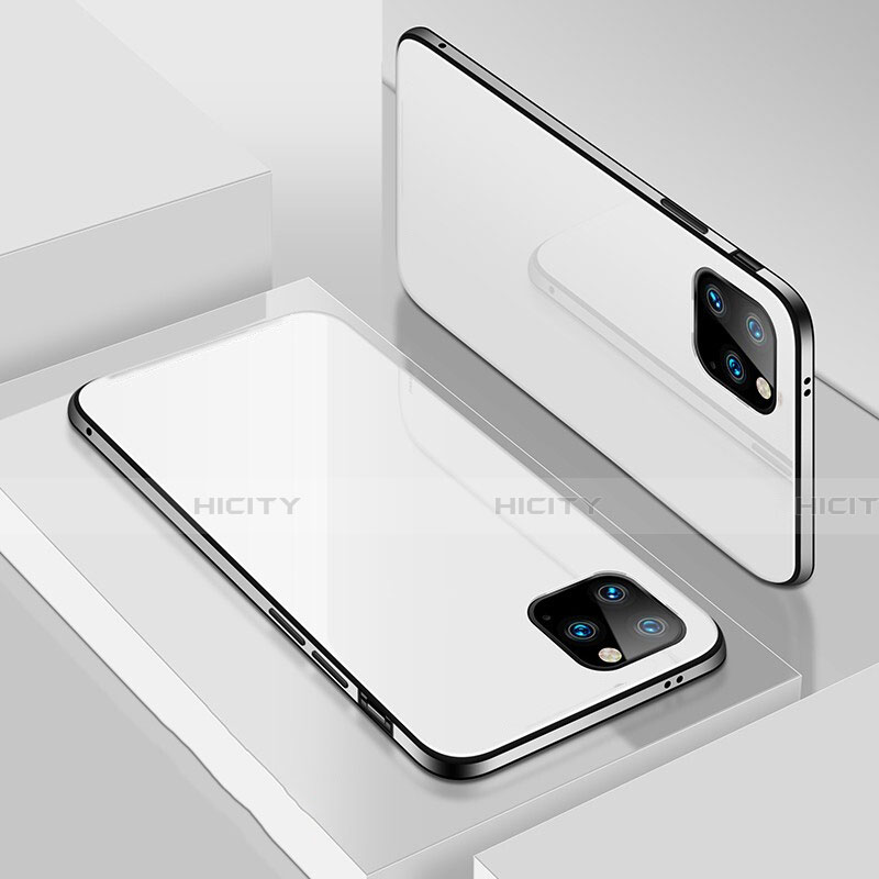 Funda Lujo Marco de Aluminio Carcasa T02 para Apple iPhone 11 Pro Blanco
