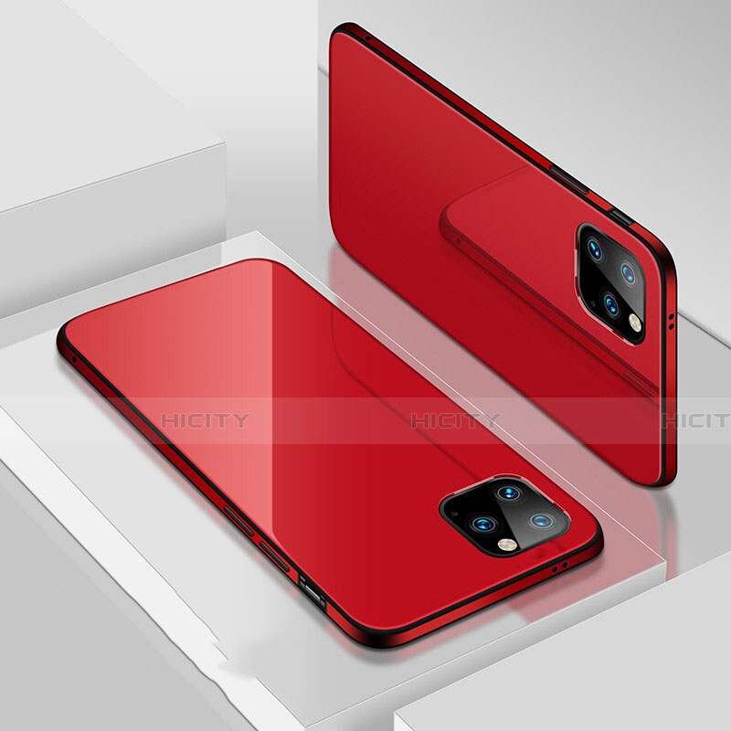 Funda Lujo Marco de Aluminio Carcasa T02 para Apple iPhone 11 Pro Max Rojo