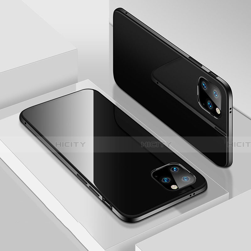 Funda Lujo Marco de Aluminio Carcasa T02 para Apple iPhone 11 Pro Negro