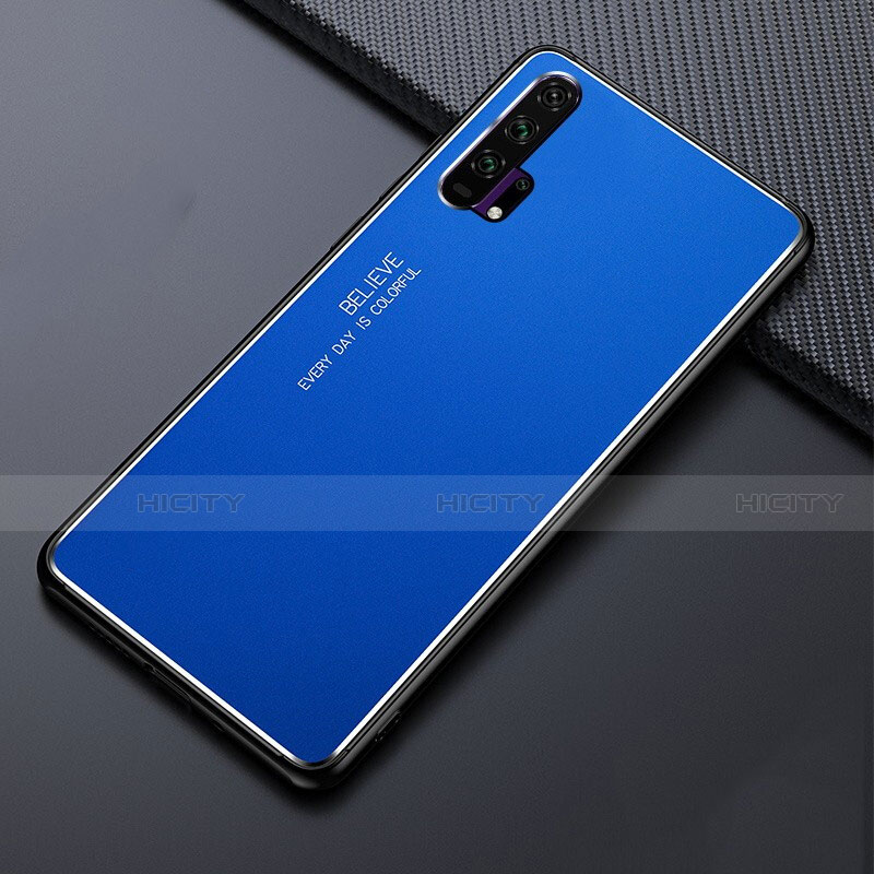 Funda Lujo Marco de Aluminio Carcasa T02 para Huawei Honor 20 Pro Azul