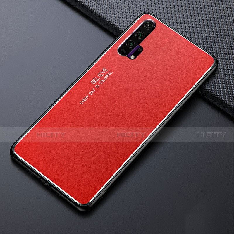 Funda Lujo Marco de Aluminio Carcasa T02 para Huawei Honor 20 Pro Rojo